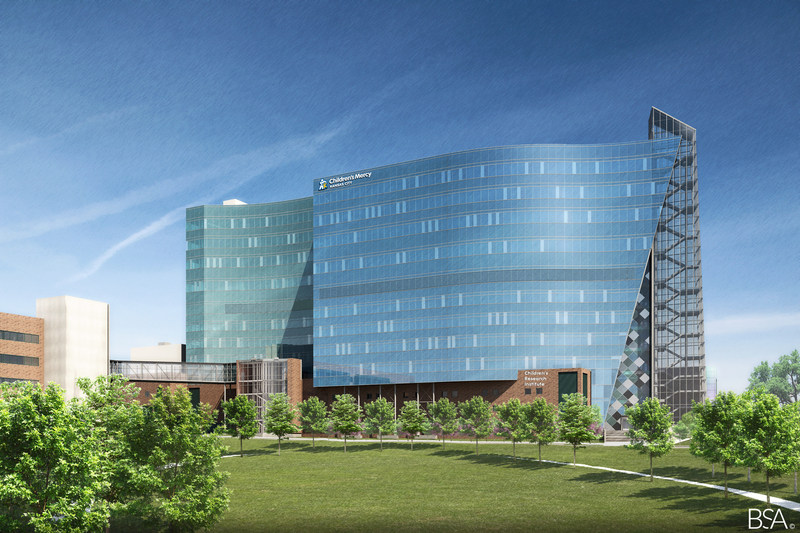 Rendering of The Children's Research Institute at Children's Mercy Kansas City. The facility is thanks in part to a $150 million donation; the largest one-time gift made to a children's hospital for pediatric research. (PRNewsfoto/Childrens Mercy Kansas City)