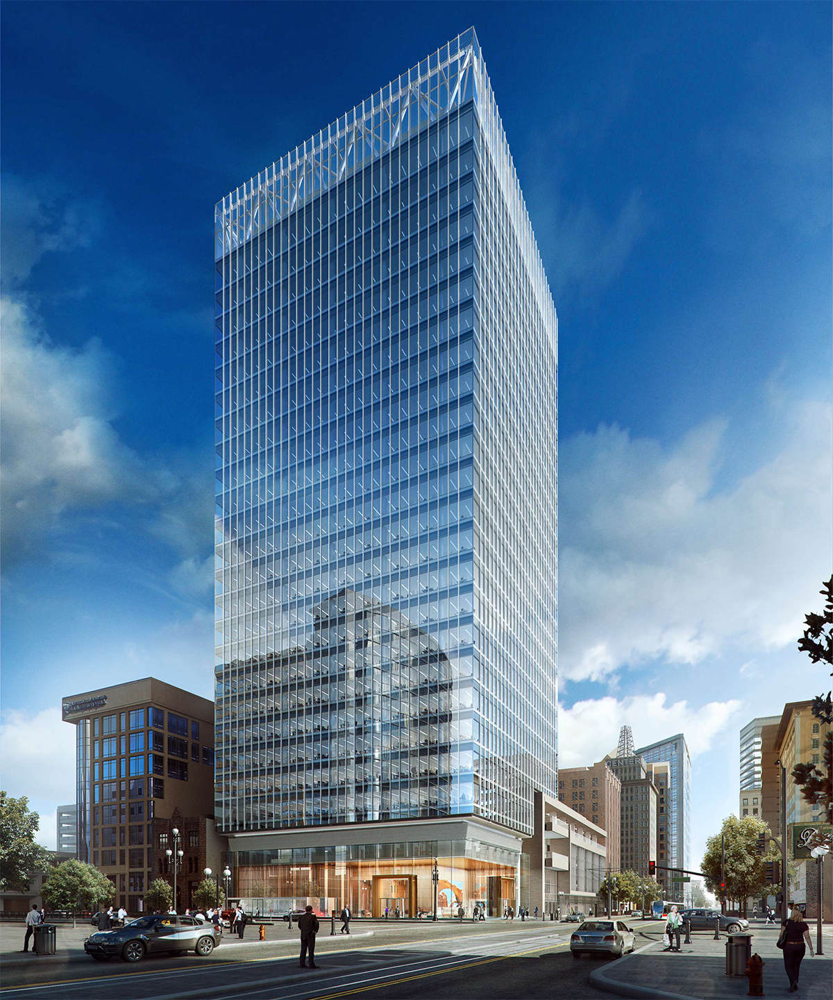 Hat truss-supported office tower tops off in downtown Salt Lake City ...