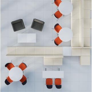 Movvi modular lounge seating collection by Safco - gray, white and orange